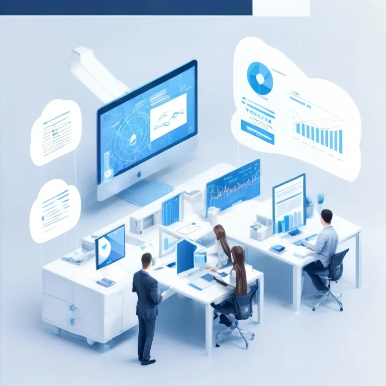 Equipo trabajando en software IA